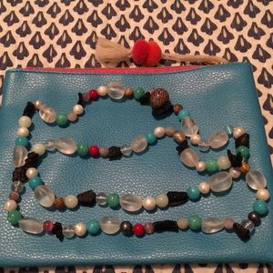 Beaded Natural Pearl and Stone Necklace